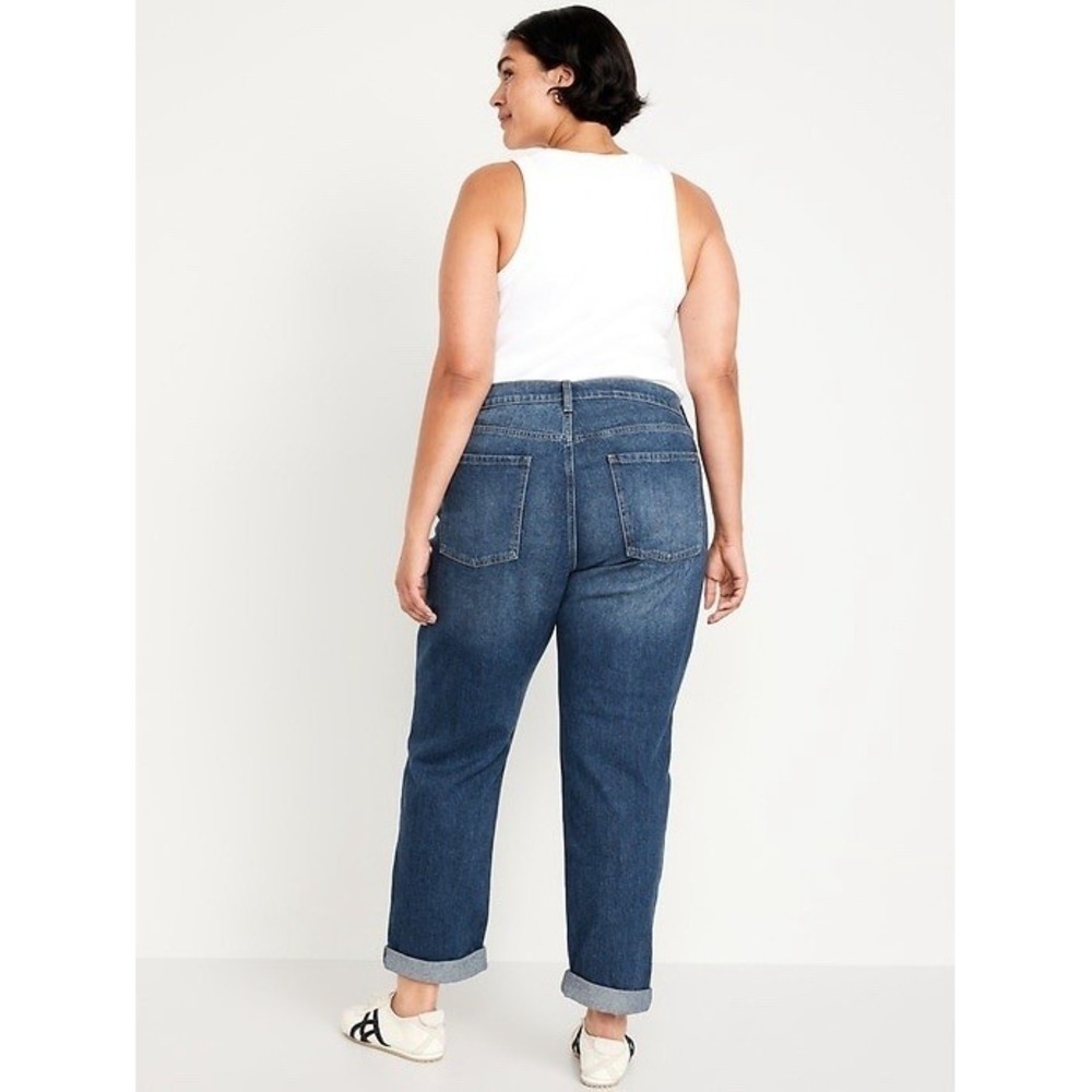Old Navy Size 16 Jeans‎ Mid Rise Boyfriend Straight Cut Off Raw Hem Big Basin
